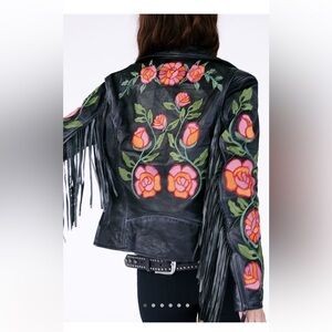 Free people x maritius crissy floral fringe leather jacket SOLD OUT